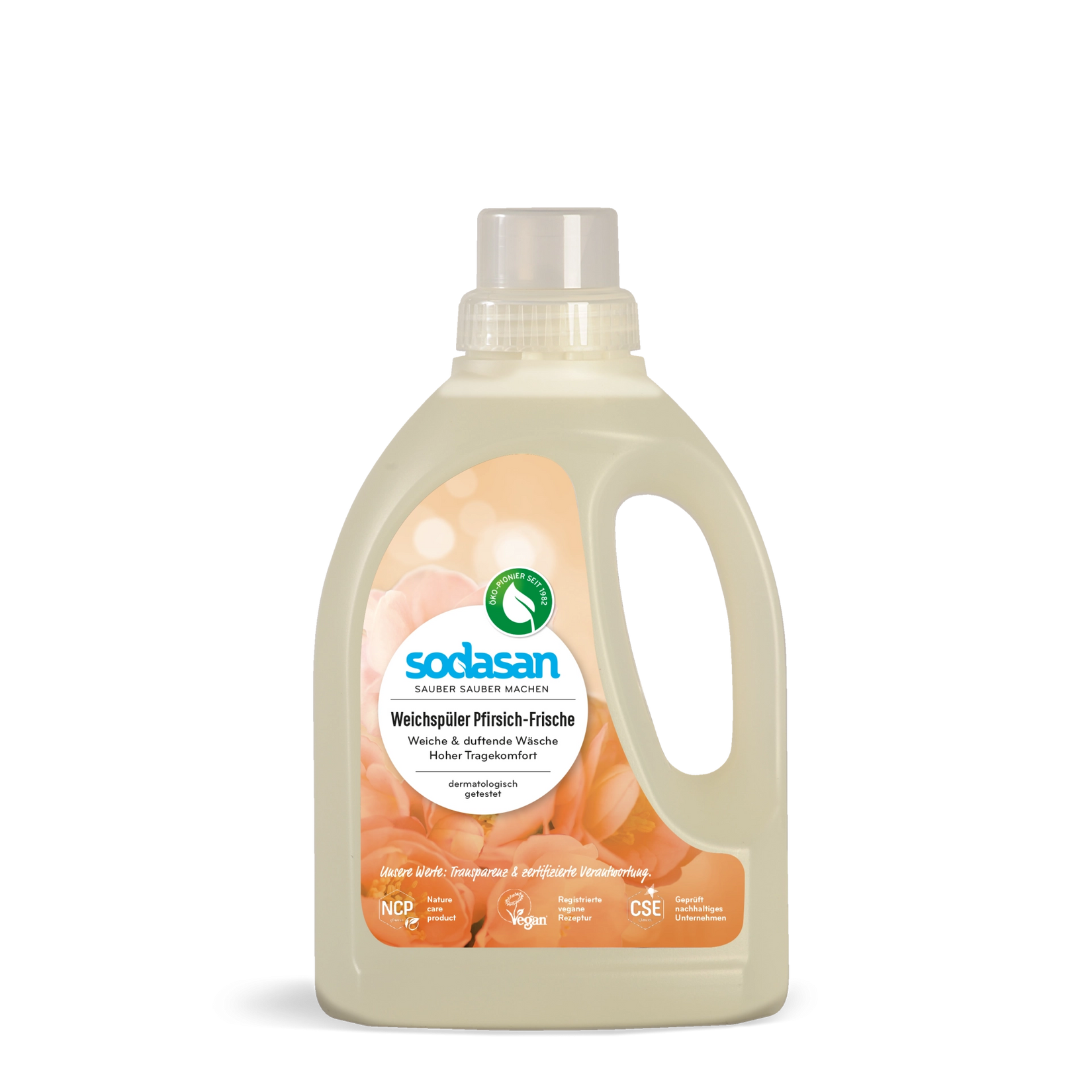 Еко Омекотител за Дрехи с Аромат на Праскова, 750ml, Sodasan