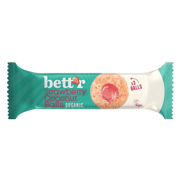 Био Плодови Топчета с Пълнеж Ягода и Кокос, (3x15g), Bett'r