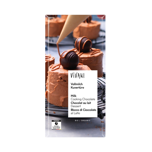 Био Шоколадов кувертюр, Млечен, 150g, Vivani
