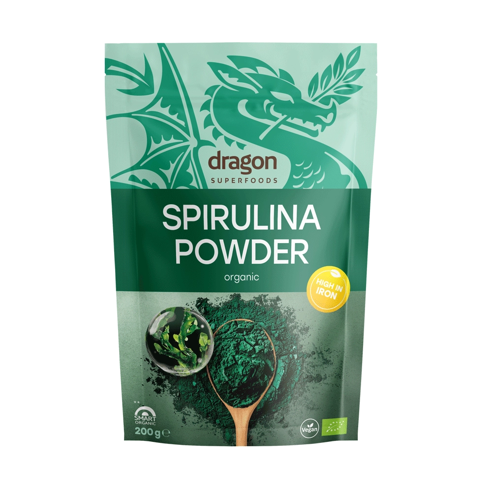 Био Спирулина на Прах, 200g, Dragon Superfoods