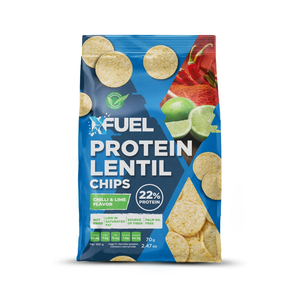 Протеинов чипс Чили и лайм, 70g, Xfuel