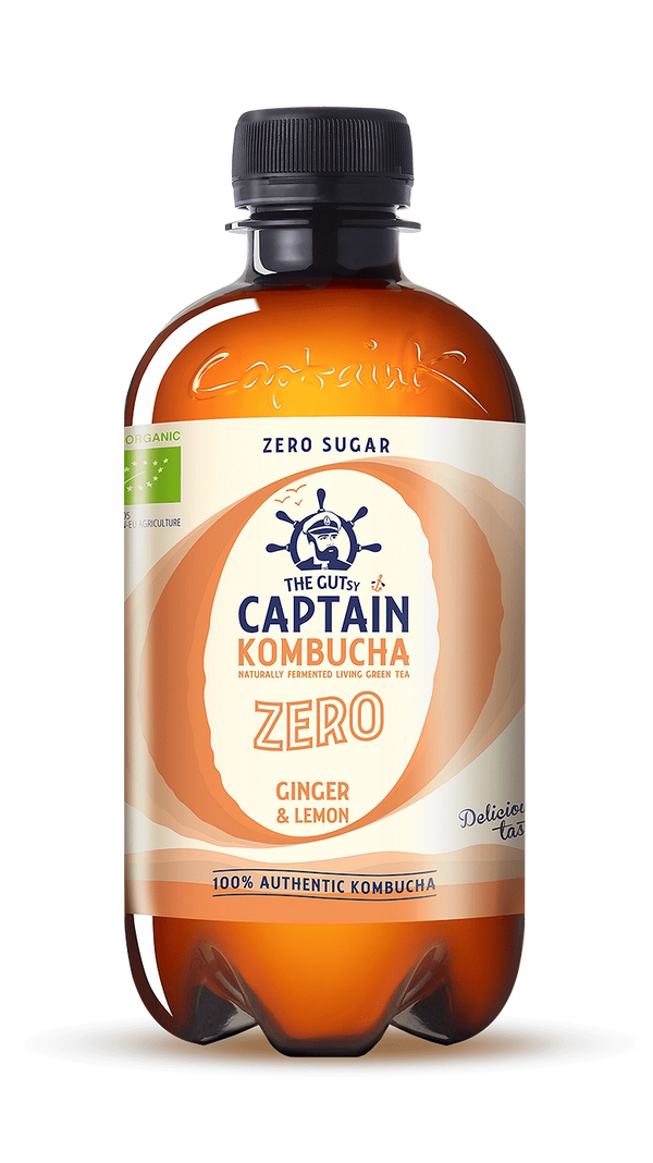 Био Комбуча с Джинджифил и Лимон, без захар, 400ml, Captain Kombucha