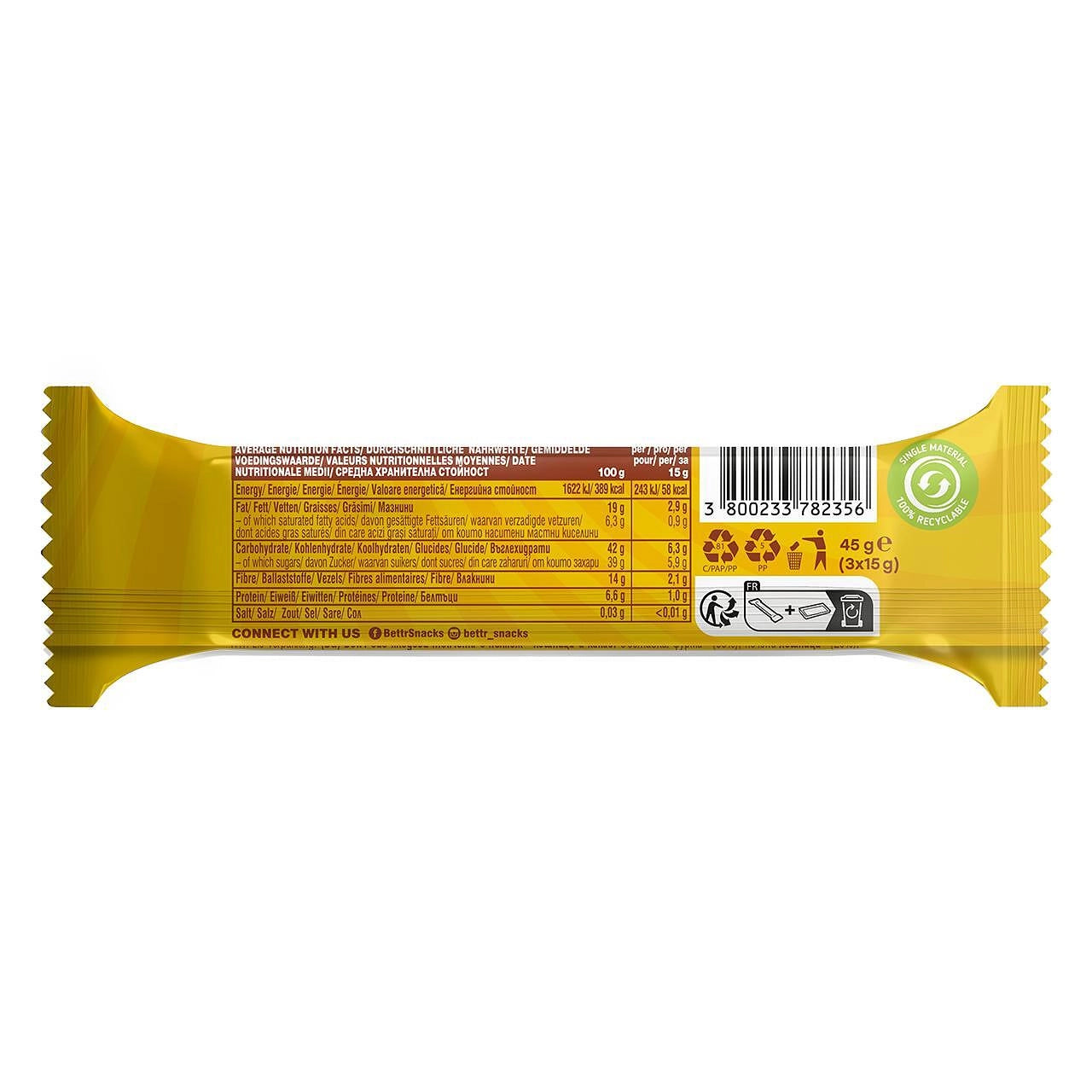 Био Плодови Топчета с Пълнеж Лешници и Какао, (3x15g), Bett'r