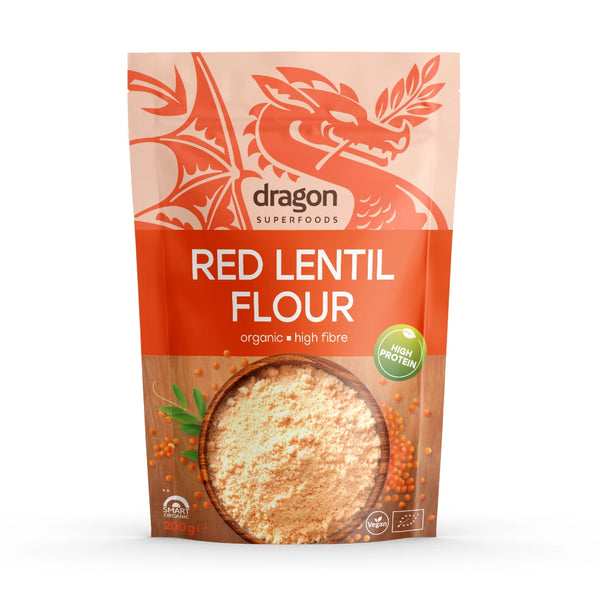 Био Брашно от червена леща, 200g, Dragon Superfoods