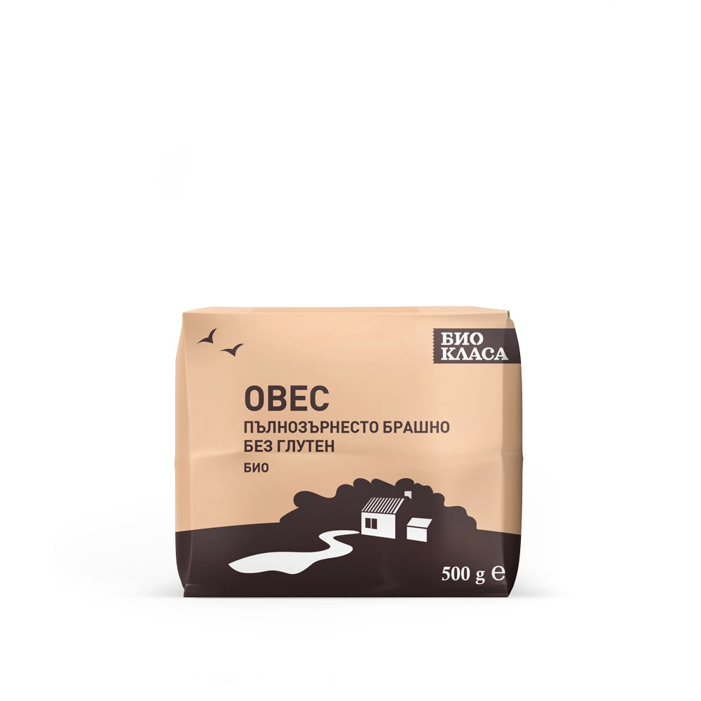 Био Брашно от Овес БЕЗ ГЛУТЕН, пълнозърнесто, 500g, Био Класа