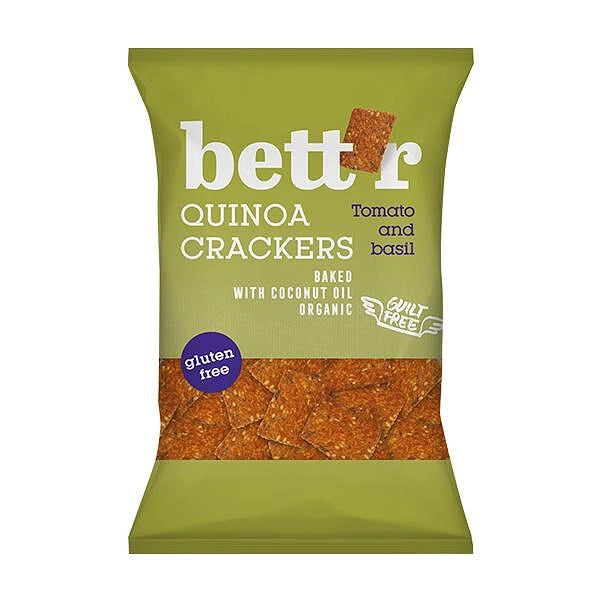 Био Крекери Киноа с Домат и Босилек, БЕЗ ГЛУТЕН, 100g, Bett'r